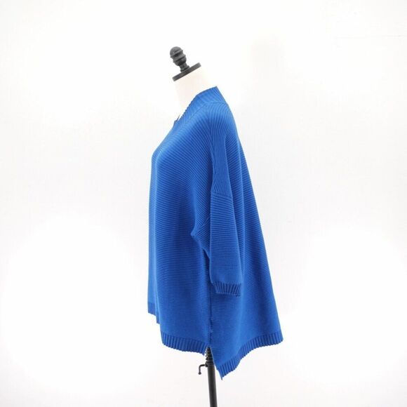Cyrus Blue Knit Mock Neck Royal Blue‎ 3/4 Sleeve Sweater 1X - Picture 5 of 10